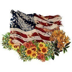 #0192 - USA Flag with Flowers