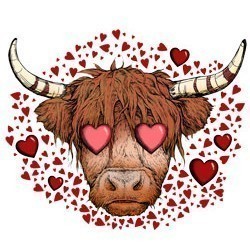 #1452 - Valentine Heart Cow