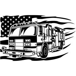 #0232 - US Flag Fire Truck