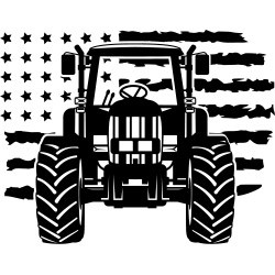 #0244 - US Flag Tractor
