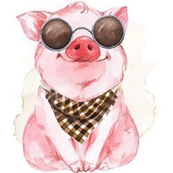 #0246 - Hipster Pig