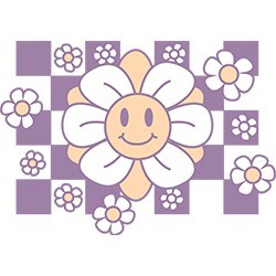 #0249 - Retro Checkered Flowers