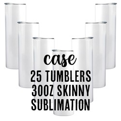 HOTTEEZ CASE of 25 - Sublimation Tumblers - Skinny - 30oz