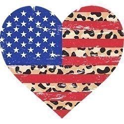 #0692 - Patriotic Leopard Heart