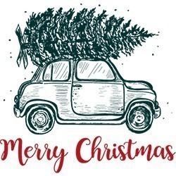 #0926 - Merry Christmas Tree Car