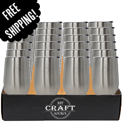 HOTTEEZ CASE of 25 Stainless Tumbler - Barrel - 15oz