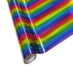 25 Foot Roll of 12" StarCraft Electra Foil - Rainbow Lines