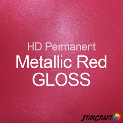 StarCraft HD Permanent Adhesive Vinyl - GLOSS - 12" x 24" Sheets - Metallic Red