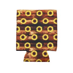 Can Cooler - Standard - Sunflower on Wood