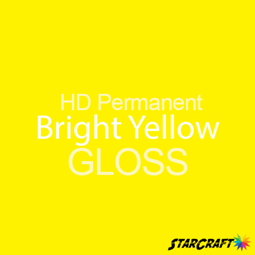 StarCraft HD Permanent Adhesive Vinyl - GLOSS - 12" x 12" Sheets - Bright Yellow