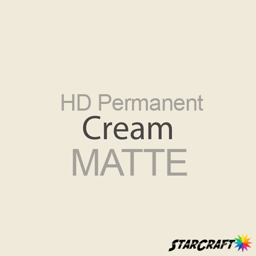 StarCraft HD Permanent Adhesive Vinyl - MATTE - 12" x 5 Foot - Cream