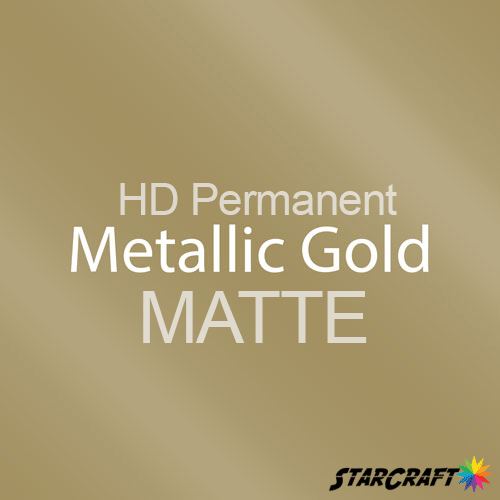 StarCraft HD Permanent Adhesive Vinyl - MATTE - 12" x 5 Foot - Metallic Gold