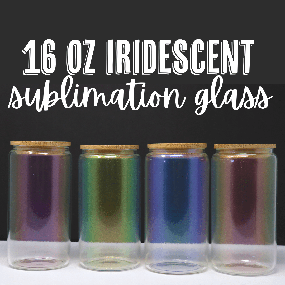 16 ounce Sublimation Bamboo Glass - Iridescent