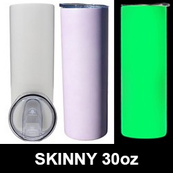 30oz Sublimation Sparkling Stainless Steel Skinny Tumbler (Green)