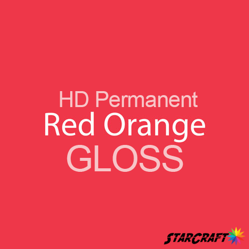 StarCraft HD Permanent Adhesive Vinyl - GLOSS - 12" x 12" Sheets - Red Orange