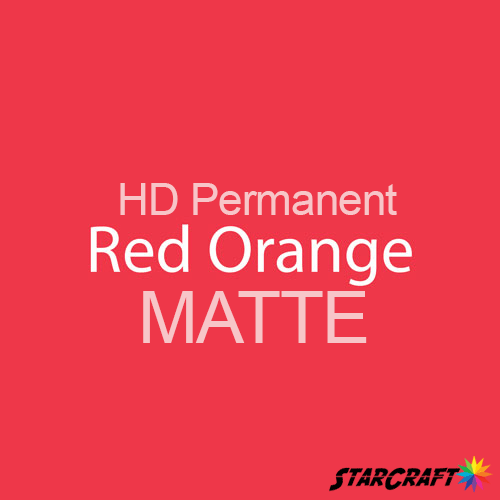 StarCraft HD Permanent Adhesive Vinyl - MATTE - 12" x 12" Sheets - Red Orange
