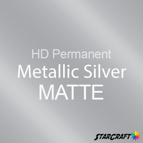 StarCraft HD Permanent Adhesive Vinyl - MATTE - 12" x 5 Foot - Metallic Silver