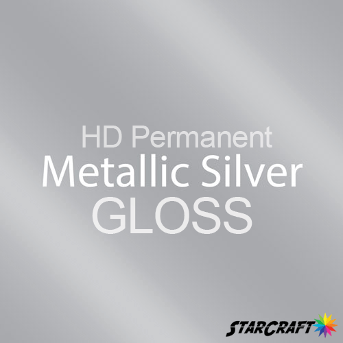 StarCraft HD Permanent Adhesive Vinyl - GLOSS - 12" x 24" Sheets - Metallic Silver 