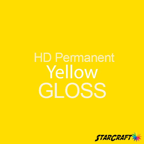 StarCraft HD Permanent Adhesive Vinyl - GLOSS - 12" x 5 Foot - Yellow