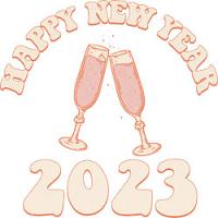 #1566 - Happy New Year 2023 Wine Glass