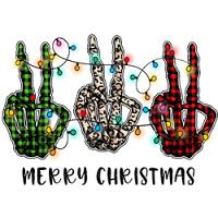 #1306 - Merry Christmas Peace Fingers