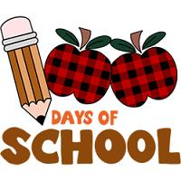 #1418 - 100 Days of School Apples & Pencil