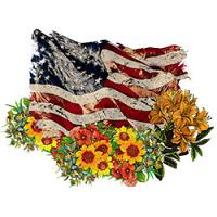 #0192 - USA Flag with Flowers