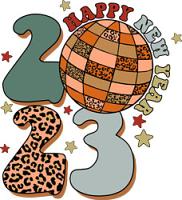 #1564 - Happy New Year 2023 Retro Leopard