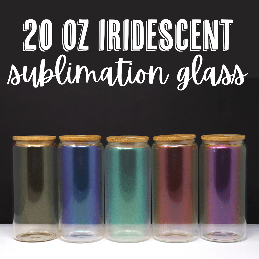 20 ounce Sublimation Bamboo Glass - Iridescent