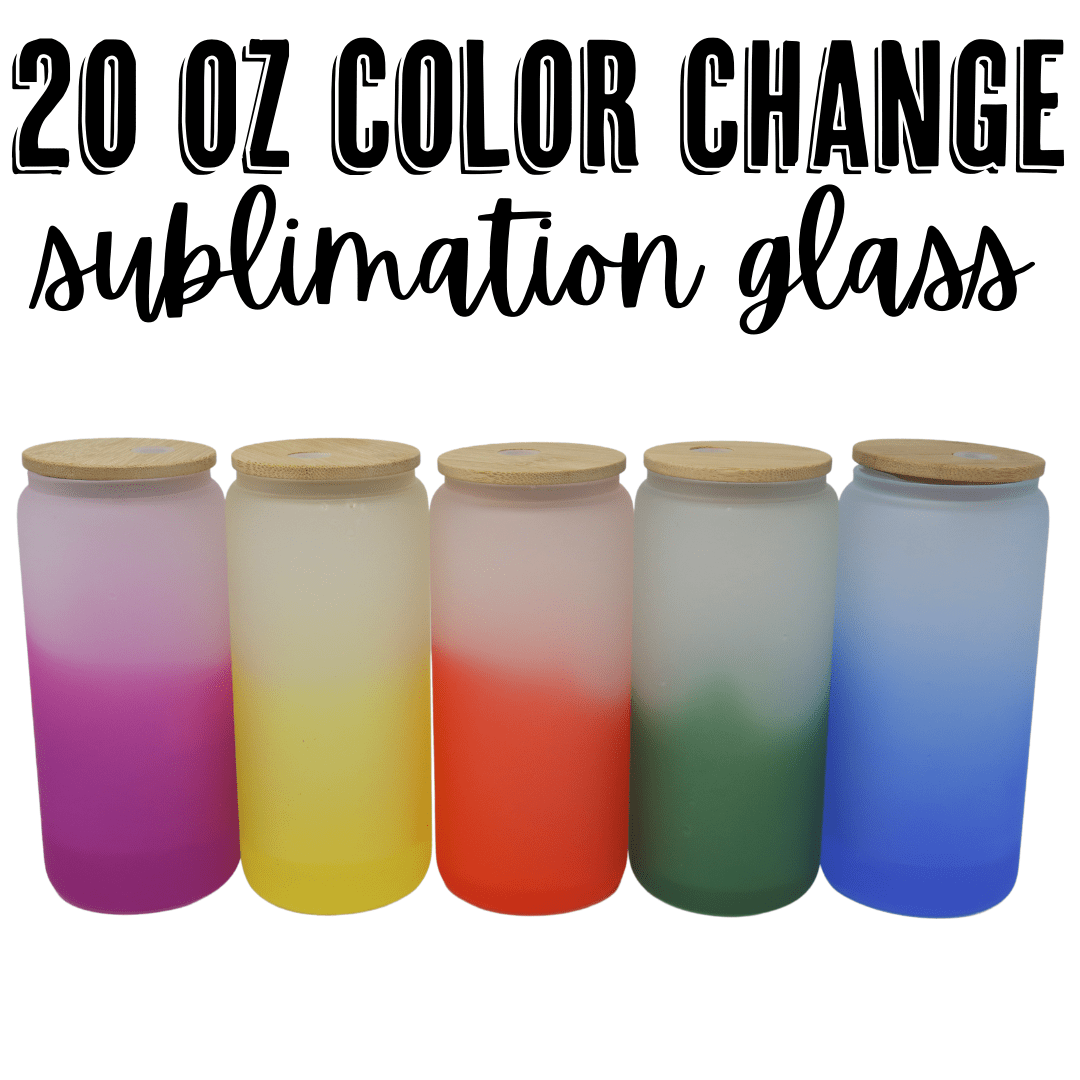 20 ounce Sublimation Bamboo Glass - Cold Color Change
