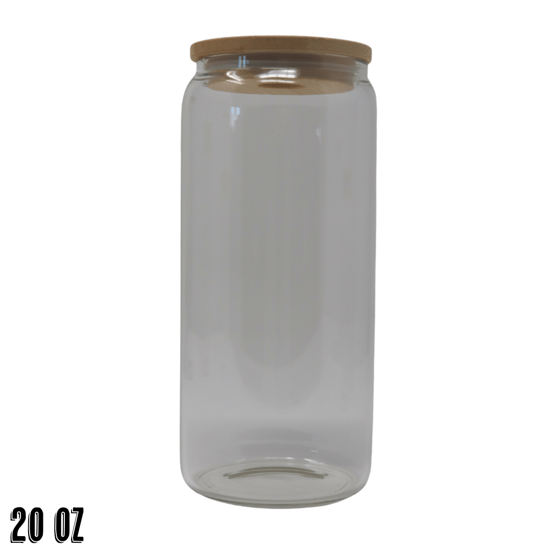 20 ounce Sublimation Bamboo Glass - Clear