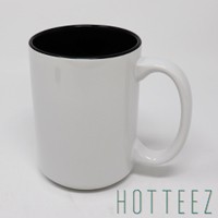 HOTTEEZ - 15oz Sublimation Inner Rim Color Mug - Black