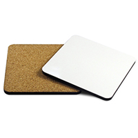 HOTTEEZ Sublimation 4" x 4" Hardboard Coaster with Cork - Square