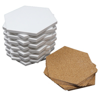 Ceramic Tile with Cork - Hexagon Set of 12