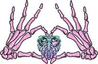 #1525 - Heart Skeletal Hands Goth