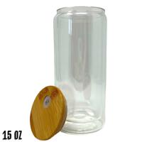 15 ounce Sublimation Glass Can - Snow Globe 
