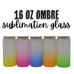 16 ounce Sublimation Bamboo Glass - Ombre