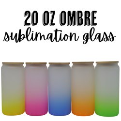 20 ounce Sublimation Bamboo Glass - Ombre