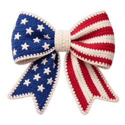 #3405 - Faux Yarn American Flag Bow Png