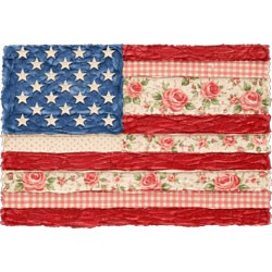 #3406 - Floral American Flag, Patriotic