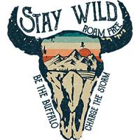 #0680 - Stay Wild Buffalo Skull
