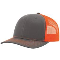 Richardson Trucker Hat- Charcoal/Neon Orange
