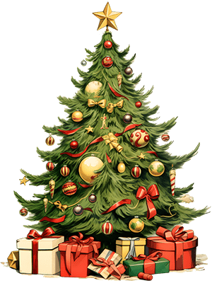 Christmas Tree Gifts Retro