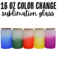16 ounce Sublimation Bamboo Glass - Cold Color Change