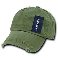 Decky Distressed Dad Hat- Olive