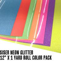 Siser Glitter Neon Color Pack 12" x 1 Yard Rolls