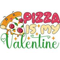 #1637 - Pizza Is My Valentine Colorful