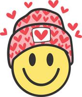 #1489 - Love Smile Beanie With Hearts