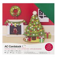 American Crafts Textured Cardstock 60pk - Christmas 12"x 12"
