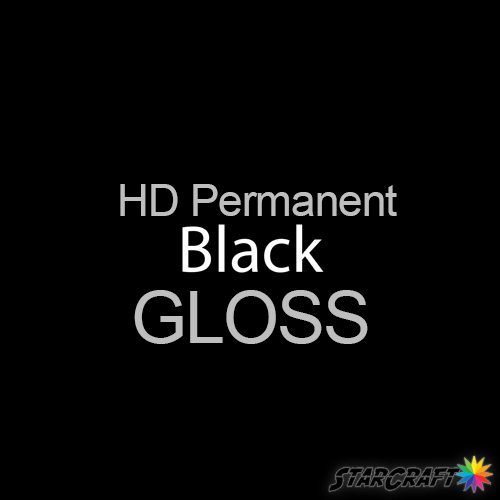 StarCraft HD Permanent Adhesive Vinyl - GLOSS - 12" x 24" Sheets - Black
